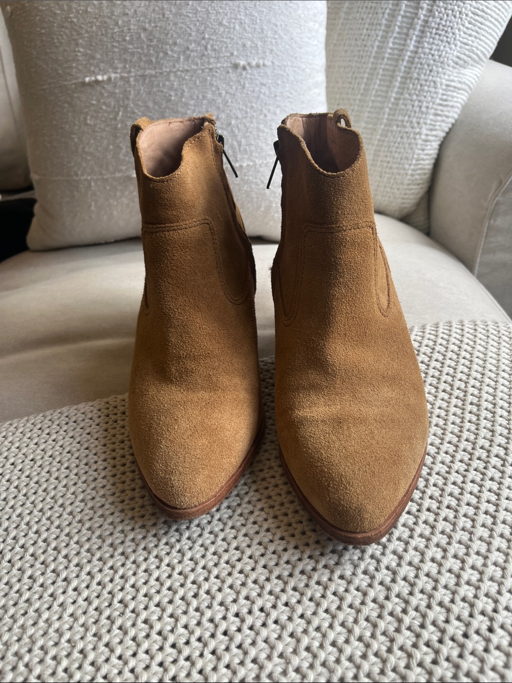 Madewell Women's Suede Ankle Booties - Tan